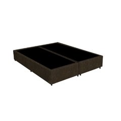 Base Cama Box Universal Suede Queen Marrom 158x198x41cm