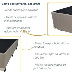 Cama Box Universal Suede Solteiro 88x188x41cm - comprar online