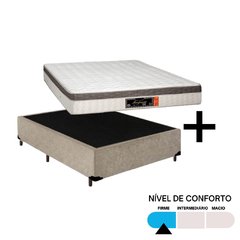 Conjunto Colchão Casal Impact com Box Universal Bege 138x188x73cm