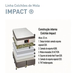 Conjunto Colchão King Impact com Box Universal Bege Linhão 193x203x73cm
