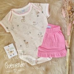 Conjunto 2 Piezas, Body Americano + Short - MODELO DULCE BOSQUE