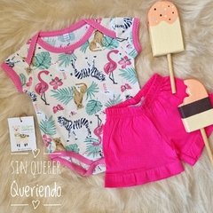 Conjunto 2 Piezas, Body Americano + Short - LEOPARDOS Y CEBRAS