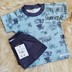 Conjunto Dúo Remera+ Short Pañalero -MODELO PALMERAS - comprar online