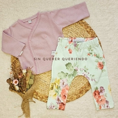 Conjunto 2 Piezas, Batita Kimono + Babuchita Estampada