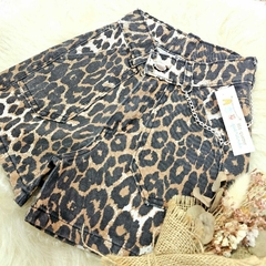 Short Animal Print Cintura Alta