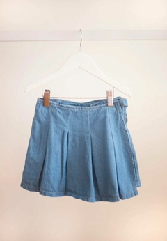 Pollera Shorts de Jean con Tablas