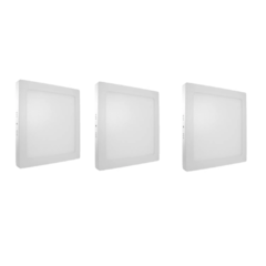 Kit com 3 Painel LED SMART RGBW Sobrepor Quadrado