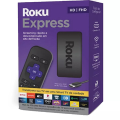 ROKU EXPRESS Player de Streaming Full Hd com cabo HDMI e USB