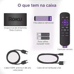 ROKU EXPRESS Player de Streaming Full Hd com cabo HDMI e USB na internet