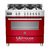 fogão pro 6q - forno elétrico 108l - vermelho - 90 cm - 220v bertazzoni