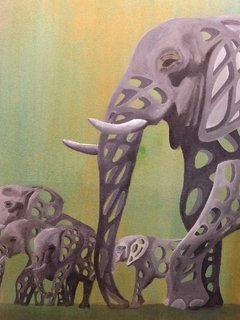 Le enfant et les elephants - Dario Zilbersztein Art