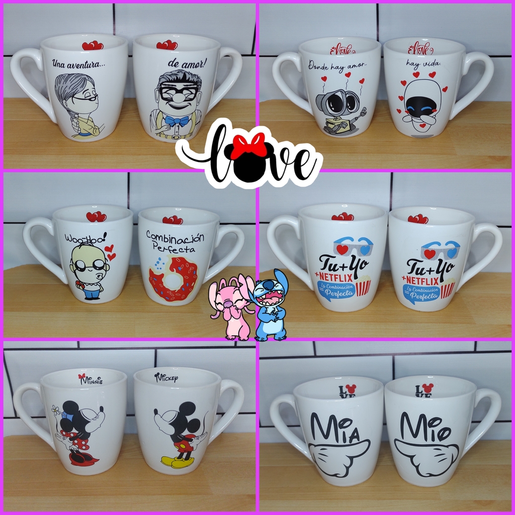 Tazas para pareja  Valentines, Mickey mouse, Mickey