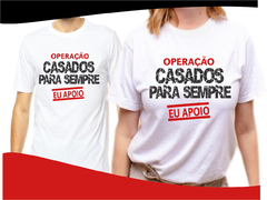 Kit 2 Camisas personalizadas casal operação casados para sempre