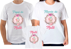 Kit 3 camisas Personalizadas com nome tema jardim encantado 0311