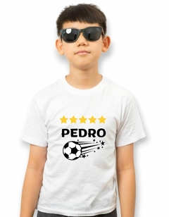 Camisa Infantil Futebol com nome e estrelas