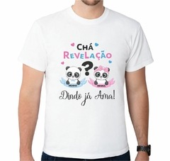 Camisa Personalizada Chá Revelação Dindo Já Ama Pandas