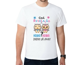 Camisa Personalizada Chá Revelação Papai Corujas de gravata e laço