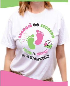 Camisa personalizada guardiã do segredo pezinhos verde e rosa 0202