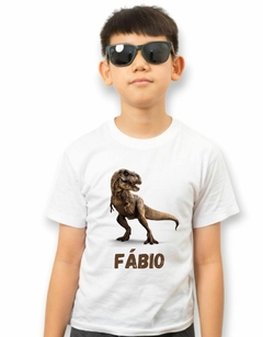 Camisa Personalizada Infantil Dinossauro T Rex com nome