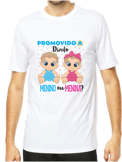 Camisa chá revelação menino ou menina personalizada promovido a dindo