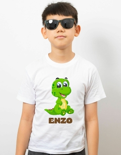 Camiseta Personalizada Infantil Dinossauro com nome