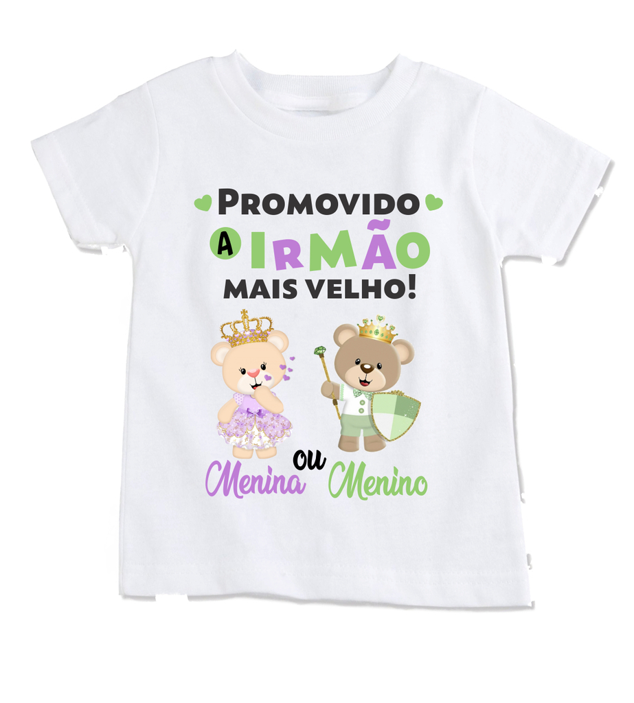 Camiseta ch revela o promovido a irm o mais velho ursinhos verde