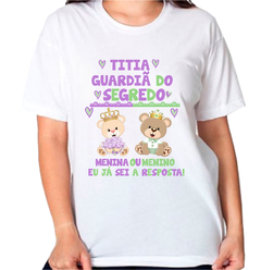 Camiseta titia guardiã do segredo ursinhos verde e lilás 0202