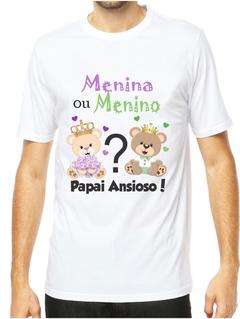 Camiseta ursinhos papai ansioso verde e lilás