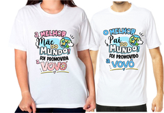 Camisetas personalizadas a melhor mãe e o melhor pai do mundo foram promovidos a vovó e vovô