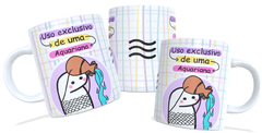 caneca flork signos uso exclusivo de uma aquariana