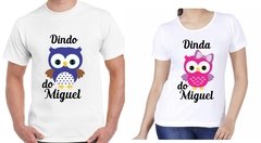 Camisas Dindo e Dinda Coruja com Nome