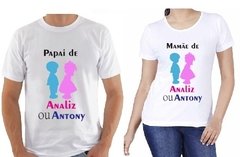 Kit 4 camisas Personalizadas Chá Revelação menino ou menina