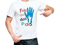 Camisa Feliz dia dos Pais Mãos Pai e Filho