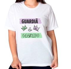 1 Camiseta personalizada guardiã do segredo coroas verde e lilás