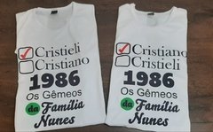 Kit 2 Camisas Personalizadas Gêmeos