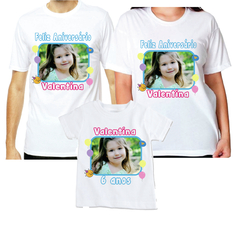 Kit 3 camisas Personalizadas feliz aniversário com foto