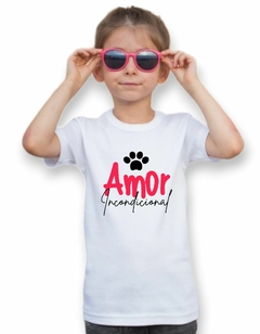 Camisa Personalizada Infantil Amor Incondicional Pet