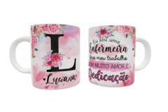 1 Caneca personalizada enfermeira com letra e nome - comprar online