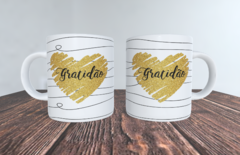 Caneca coração dourado gratidão na internet