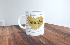 Caneca coração dourado gratidão - comprar online