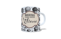 Caneca doceira com amor personalizada com nome - Videira e Arte