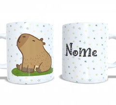 Caneca personalizada com nome tema capivara 01