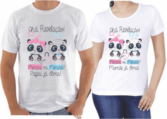 Kit 2 camisas personalizadas chá revelação pandinhas