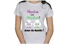 Kit 2 Camisas Personalizadas Chá Revelação Ovelhinhas amor do papai e da mamãe