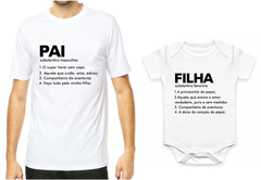 Kit 2 camisetas pai e filha companheiro de aventuras