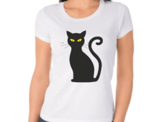 Camisa estampa gato preto