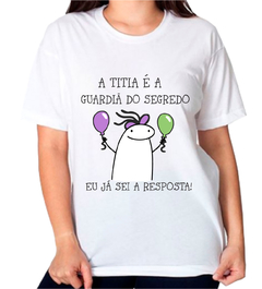 1 Camiseta chá revelação a titia é a guardiã do segredo ursinhos lilás e verde flork