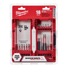 SET DE PUNTAS DE IMPACTO MILWAUKEE SHOCKWAVE ™ DE 18 PIEZAS - 48324403