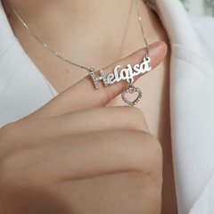 Colar de nome personalizado com cração cravejado,banhado a ouro 18k - buy online