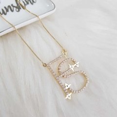 Colar personalizado monograma com iniciais banhado a ouro 18k